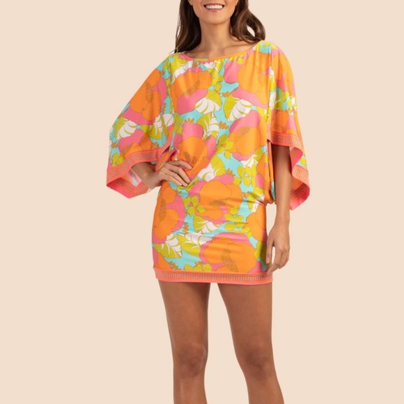 Trina Turk Playa De Flor Swim Tunic Cover Up Size L - Picture 1 of 9